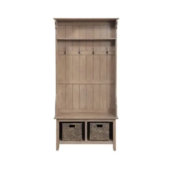 Carolyn Hall Tree Wire Brush Driftwood Brown - Boraam image {1}