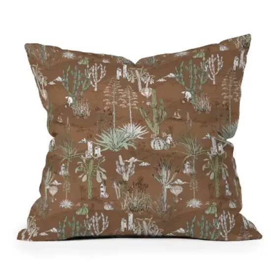 26"x26" Deny Designs D'Annick Cactus Landscape Outdoor Throw Pillow: UV Protected, Mildew Resistant image {4}