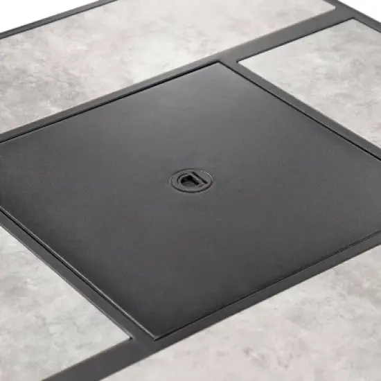 Greemotion 3pc Arosa Outdoor Counter Height Patio Firepit Sets with Swivel Chairs Gray: Ceramic Tile Top, UV & Rust-Resistant image {7}