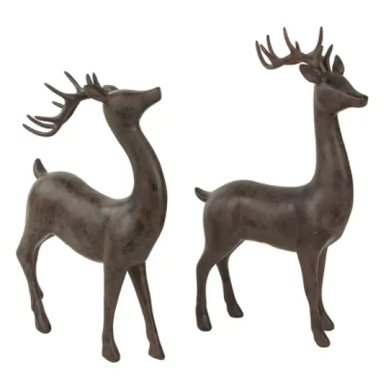 Northlight Standing Deer Christmas Decorations - 14" - Brown - Set of 2 image {4}