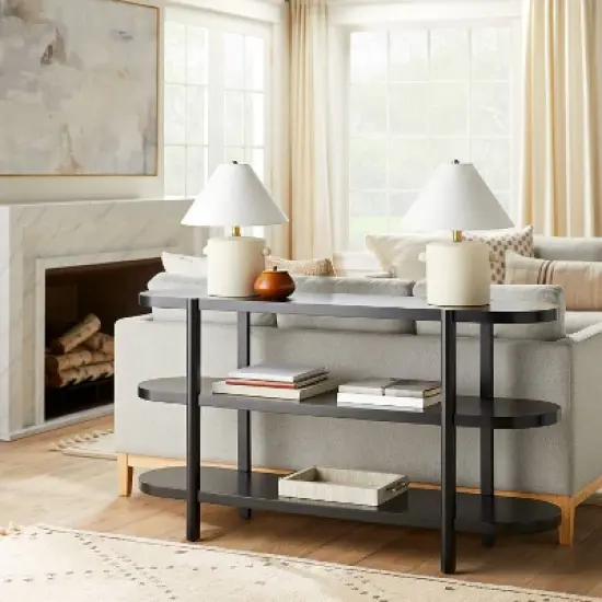 Ceramic Table Lamp with Knob Tan - Threshold&trade; designed with Studio McGee image {1}