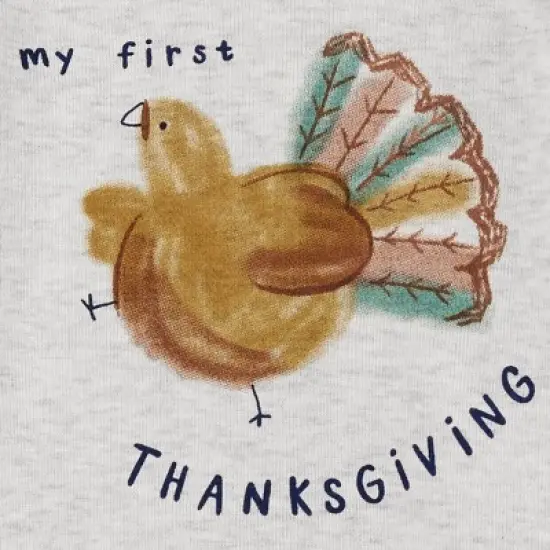 Carter's Just One You&reg;️ Baby 3pc Thanksgiving Top & Bottom Set - Brown image {3}