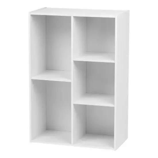 IRIS USA 5-Compartment Wood Organizer Bookcase Storage Shelf image {5}