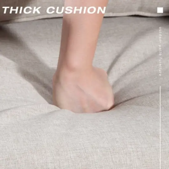 UPTIOT 73'' Polyethylene (PE) Wicker Outdoor Patio Sectional image {7}