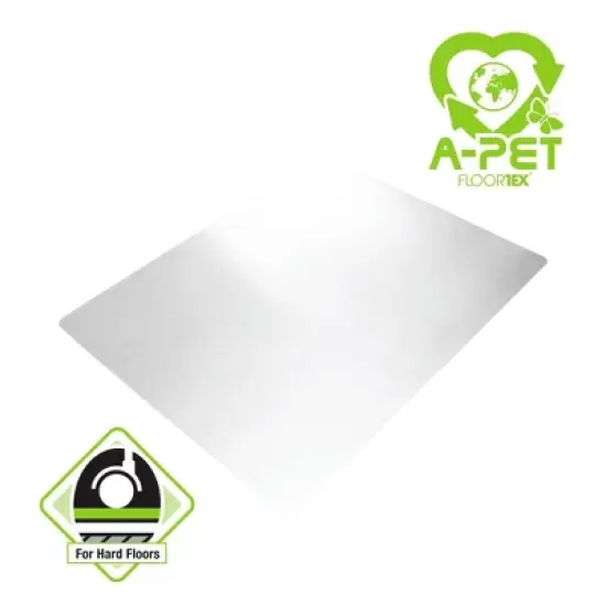 APET Rectangular Chair Mat for Hard Floor Clear - Floortex image {8}