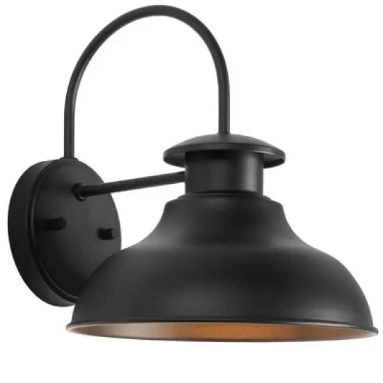 Linden 10" Outdoor Wall Sconce (Set of 2) - PLT7001 - Black - Safavieh image {3}
