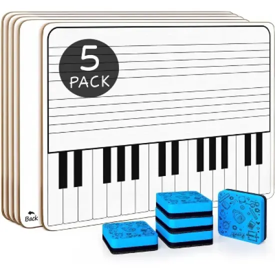 SCRIBBLEDO Piano Practice 11&rdquo;x14&rdquo; Dry Erase Boards 5-Pack image {7}