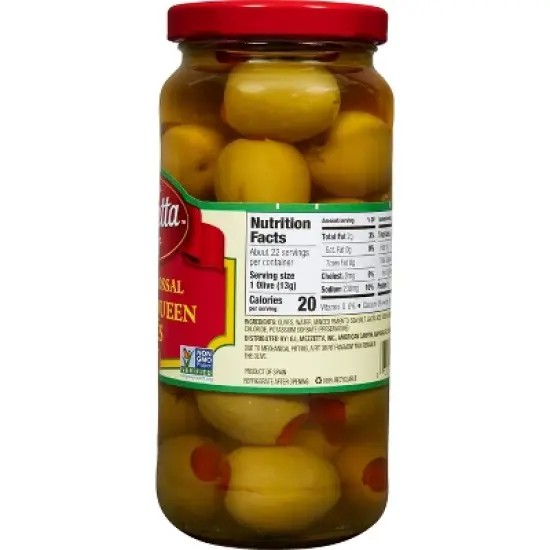 Mezzetta Super Colossal Spanish Queen Pimento Stuffed Olives - 10oz image {3}