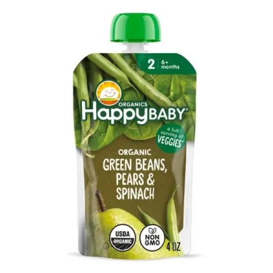 Happy Baby Organics Clearly Crafted Stage 2 Green Beans, Spinach & Pears - 4oz image {11}