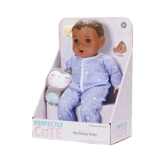 Perfectly Cute 14" Sleepy Time Baby Doll - Brown Hair/Brown Eyes image {7}