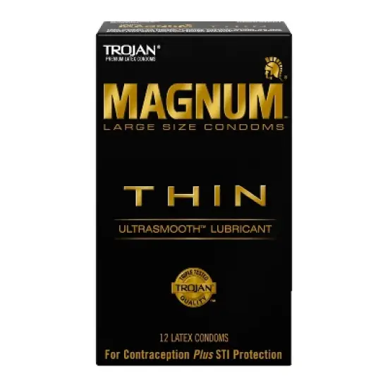 Trojan Magnum Thin Large Size Lubricated Condoms - 12ct image {9}