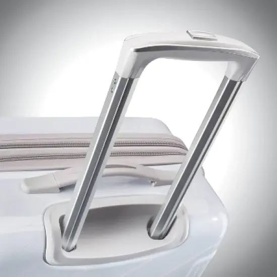 American Tourister Moonlight Hardside Medium Checked Spinner Suitcase - Iridescent White image {6}