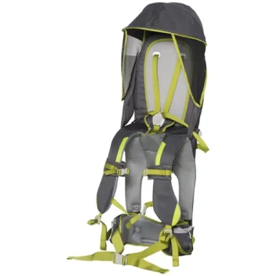 Qaba Baby Backpack Carrier for Hiking with Detachable Canopy, Foldable Child Carrier with Adjustable Waist Belt, Storage Pockets, for 6-36 Months image {3}