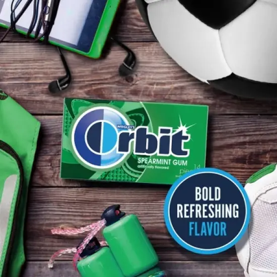 Orbit Spearmint Sugar-Free Chewing Gum Single Pack -14ct image {5}