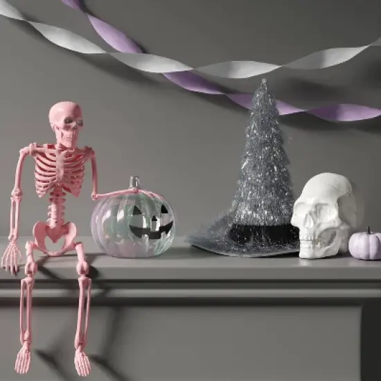 24" Poseable Skeleton Halloween Decorative Prop Pink Blush - Hyde and EEK! Boutique&trade; image {1}