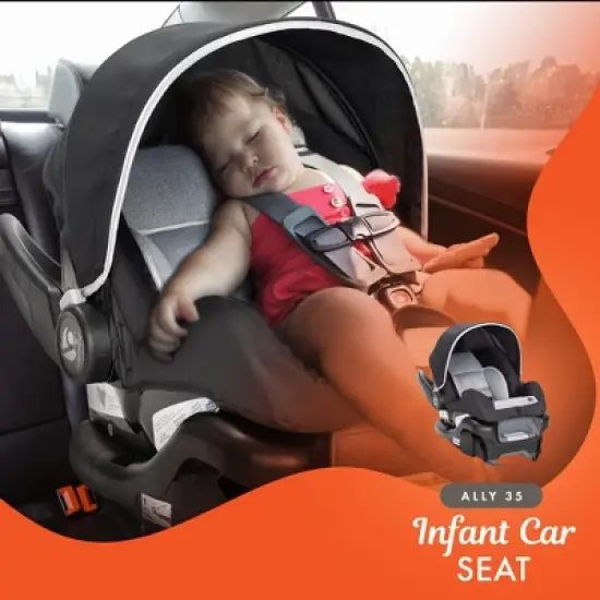 Baby Trend Sit N' Stand 5-in-1 Stroller Single Shopper Travel System with Ally 35 Infant Car Seat, MagneTec Storage Basket, and Canopy, Moondust image {4}