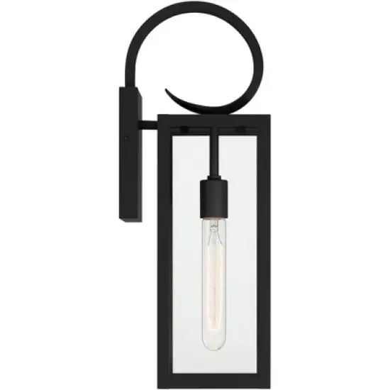 John Timberland Modern Outdoor Wall Light Fixtures Set of 2 Deep Black 21" Clear Glass for Post Exterior Barn Deck House Porch image {5}