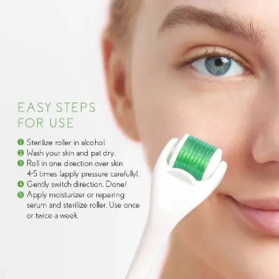 Pursonic Micro Needle Derma Roller Skin exfoliator For Women - 0.5 mm image {3}