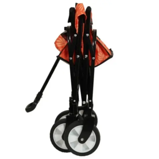 FURNIinspire Outdoor Serving Carts Minimeetall Collapsible Foldable Wagon Cart Utility Wagon Grocery Cart 225lbs, Orange, 35.04"*22.44"*38.58" image {3}