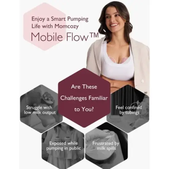 Momcozy M9 Hands-Free Wearable Electric Breast Pump Set image {2}