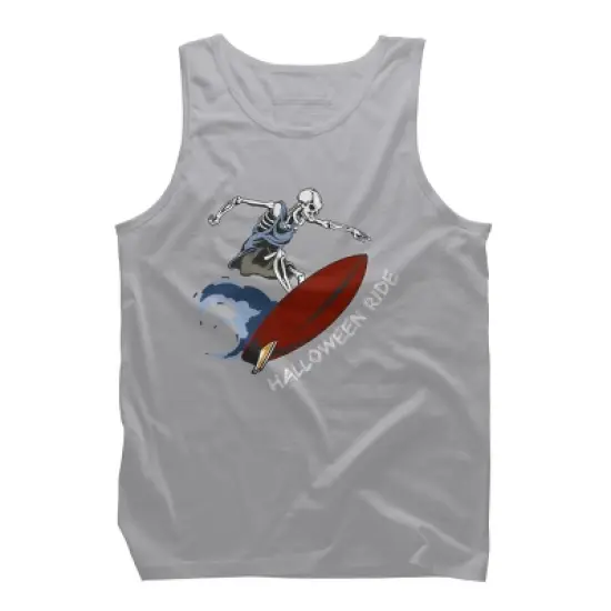 Men's Design By Humans Halloween Surfing Zombie Skeleton Funny Costume t shirt By graceandfinn Tank Top image {7}