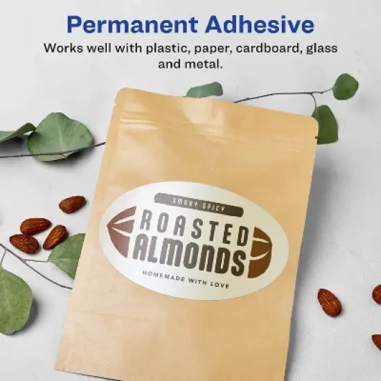 Avery Pearlized Ivory Oval Labels with Sure Feed Technology, Print-to-the-Edge, 3" x 5" image {2}