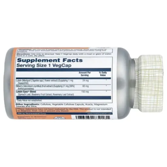 Solaray Advanced Lutein Eyes&trade; 24 with Bilberry & Blueberry, 60 VegCaps image {1}