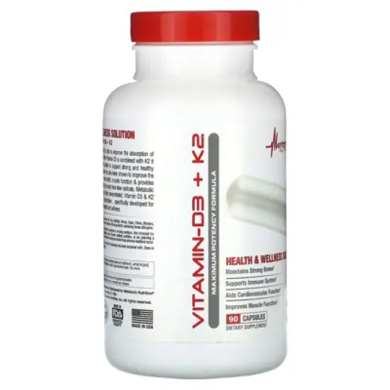 Metabolic Nutrition Vitamin D3 + K2, 90 Capsules image {3}