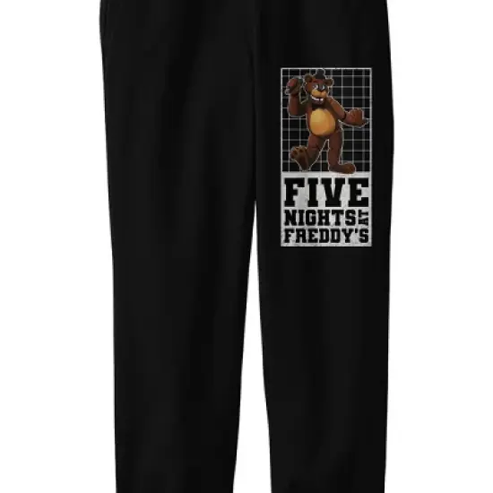 Five Nights at Freddy's Character with Checkered Background Youth Black Graphic Jogger Pants image {1}