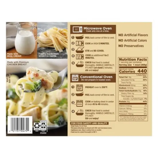 Marie Callender's Frozen Fettucini with Chicken & Broccoli - 13oz image {5}