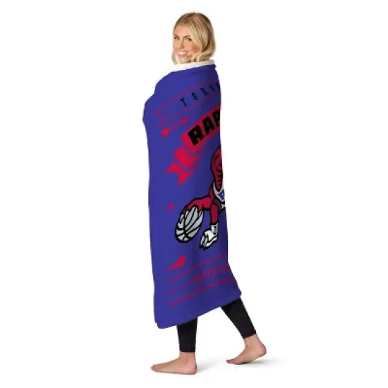 NBA Toronto Raptors Hardwood Classics Silk Touch Faux Shearling Throw Blanket image {2}