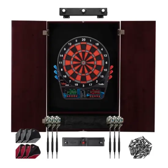 Viper Orion Electronic Dartboard, Metropolitan Cabinet, Laser Throw Line, Dartboard Lights, Black Magic Soft Tip Darts, and Spare Tips and Flights image {12}
