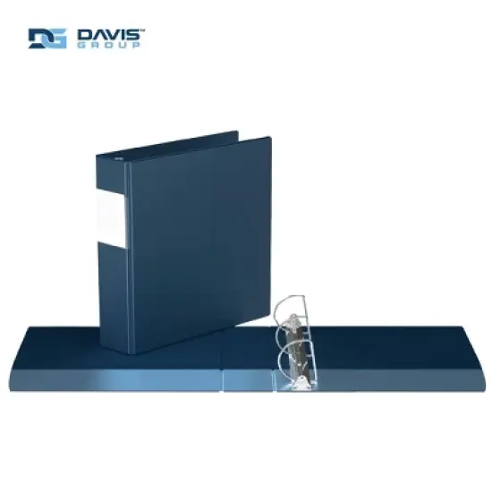 Premium Economy 2" Angle D Ring Binder 6pk Navy Blue 2": Davis Group, Office Supplies, 475 Sheet Capacity, Hard Cover image {1}