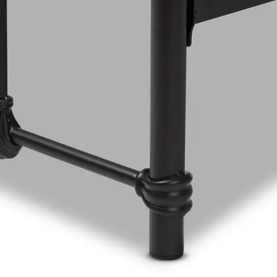 Twin Mandy Vintage Industrial Finished Metal Platform Bed Black - Baxton Studio image {4}