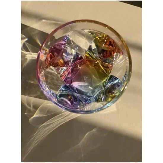 Rainbow Diamond Acrylic Glasses Drinking Set of 4 DOF (9oz), Plastic Drinking Glasses, BPA Free Cocktail Glasses, Drinkware Set image {4}