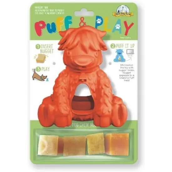 Yeti Dog Chew Puff / Play Hangry Yeti Play Dog Toy - Yak Orange image {2}