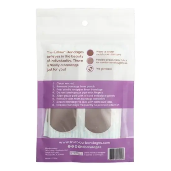 Tru-Colour Skin Tone Shade Adhesive Strips, Dark Brown image {1}