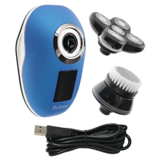 Barbasol LCD Display Rechargeable Head Shaver Set with a Cleaning Buffing Brush - 4ct image {7}