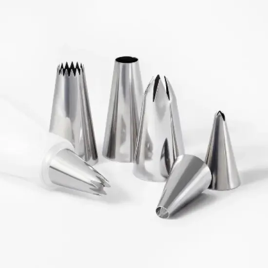 10pc Cake Decorating Set Clear - Figmint&trade;: Piping & Icing Bag with Tips, Stainless Steel & Polypropylene, Hand Wash image {2}