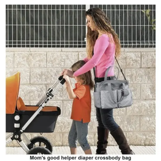 Itopfox Large Tote Diaper Bag for Baby Boys and Girls, Adjustable Shoulder Strap, Multiple Pockets, Waterproof image {1}