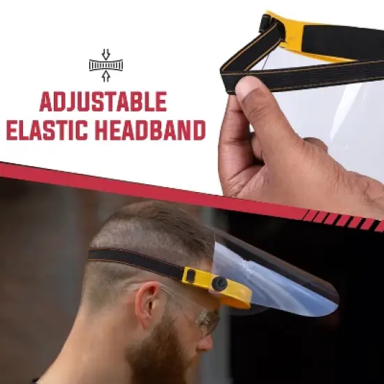 Bison Life Clear Face Shield, Reusable & Lightweight Face Protection, One Size, Yellow - 2 Pack image {6}