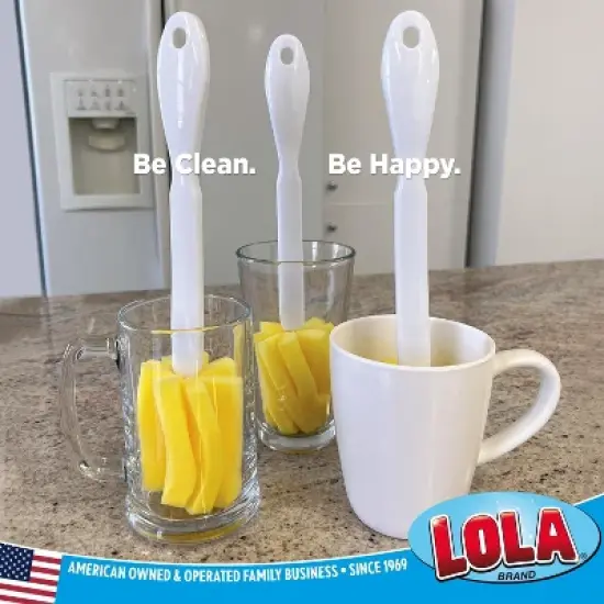 LOLA Glass & Jar Sponge Brush, Star Shaped, Foam Material, Dishwasher Safe, Non-Scratch, Perfect for Glasses, Mugs, Bottles - 1 Pack image {4}