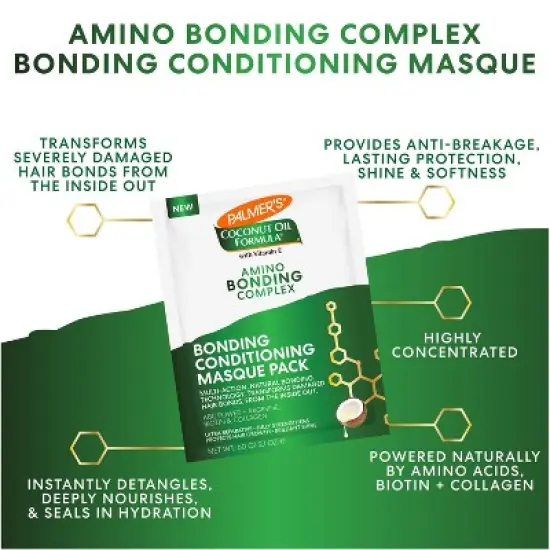 Palmer's Coconut Oil Formula Amino Bonding Complex Bonding Conditioning Masque Pack - 2.1 fl oz image {2}