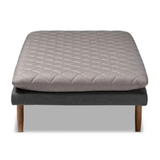 Twin Two Marit Tone Upholstered Wood Daybed Gray/Walnut - Baxton Studio image {1}