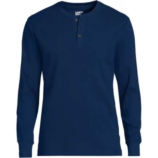 Lands' End Men's Knit Rib Pajama Henley image {9}