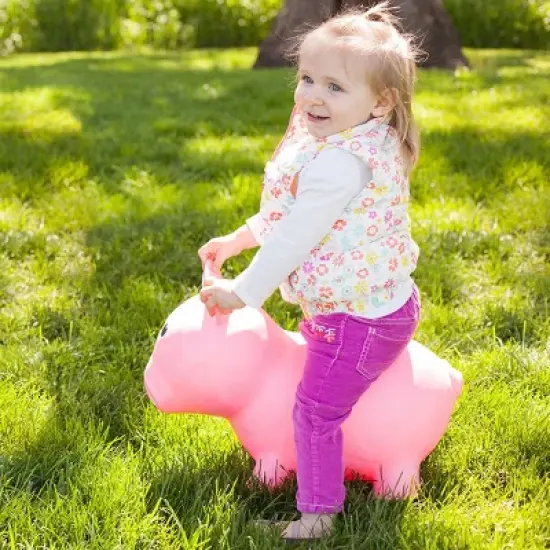 Farm Hoppers Inflatable Bouncing Pink Pig image {1}