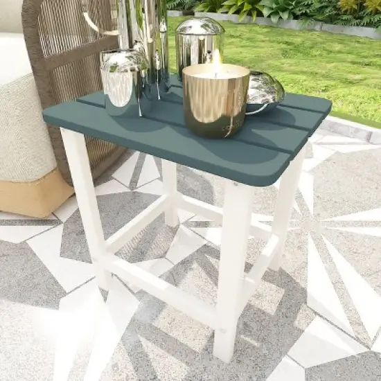 Aoodor Adirondack Square Outdoor Side Table 19-Inch image {4}