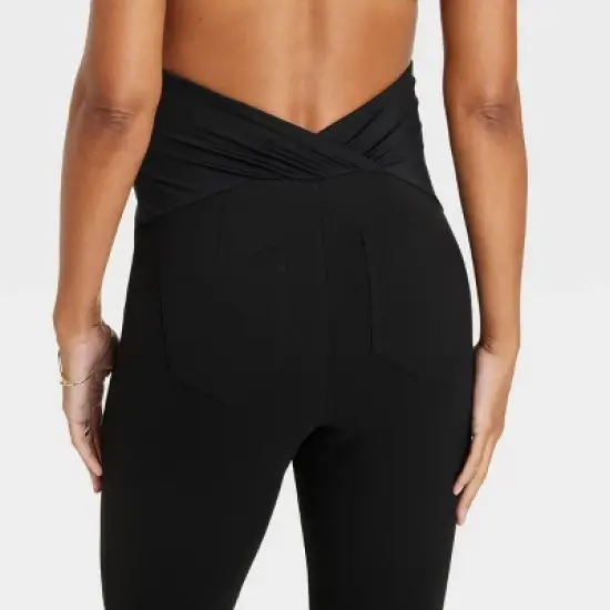 Over Belly Split Front Ponte Maternity Pants - Isabel Maternity by Ingrid & Isabel&trade; Black image {4}