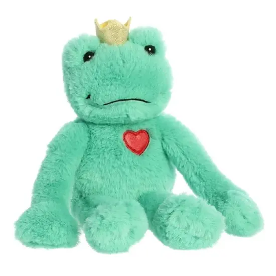 Aurora Valentines 11" Frog Prince Green Stuffed Animal image {1}