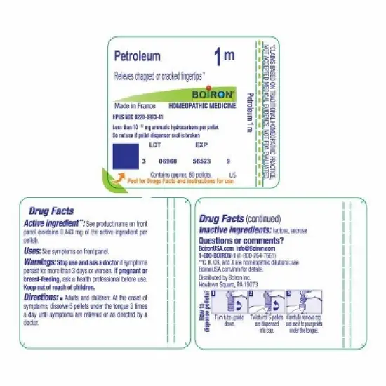 Petroleum 1M by Boiron Homeopathic Single Medicine For First Aid  -  80 Pellet image {1}